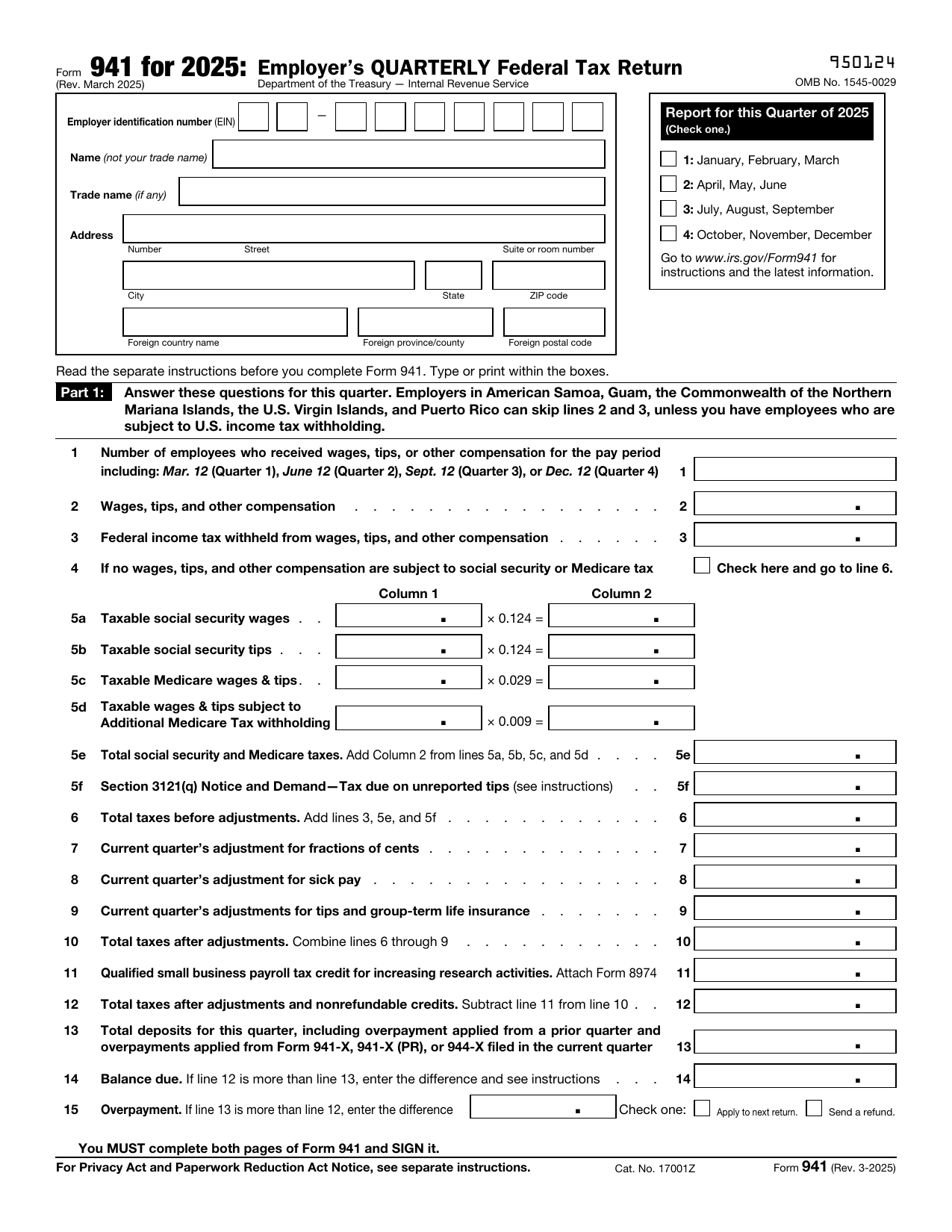 941 Form