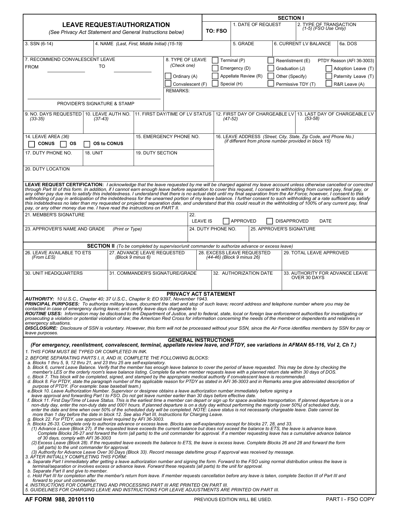 DAF 988 Form