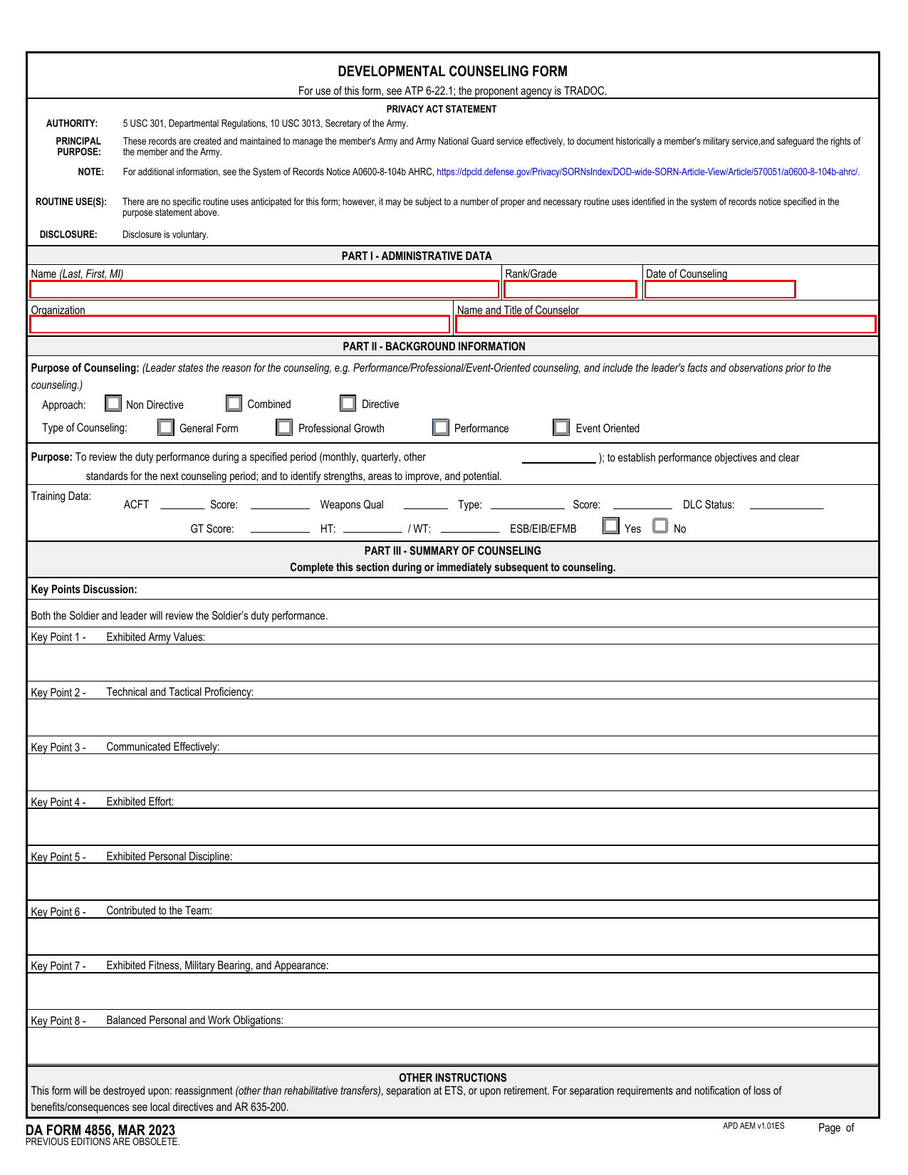 DA 4856 Form