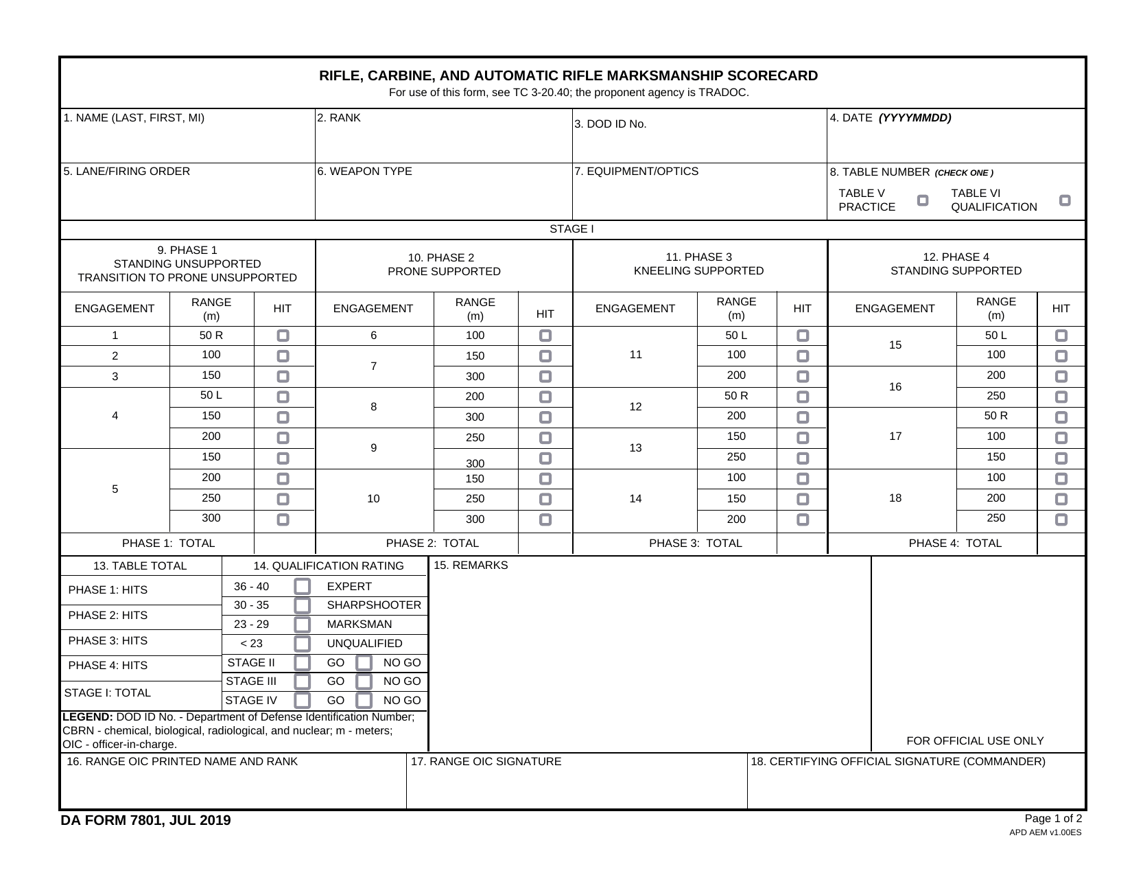 DA Form 7801