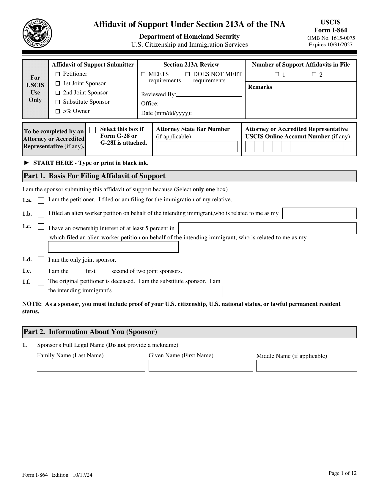 I-864 Form